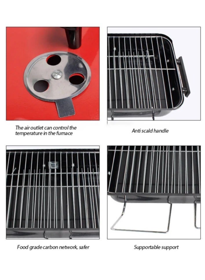 إسكدنيا شواية شواء الفولاذ المقاوم للصدأ شواية فحم مع غطاء قابل للطي دائم في الهواء الطلق التخييم المنزلي شيش كباب م شواء للطبخ في الهواء الطلق نزهة فناء خلفي فناء التخييم الطبخ رمضان اجتمع معا - Image 5
