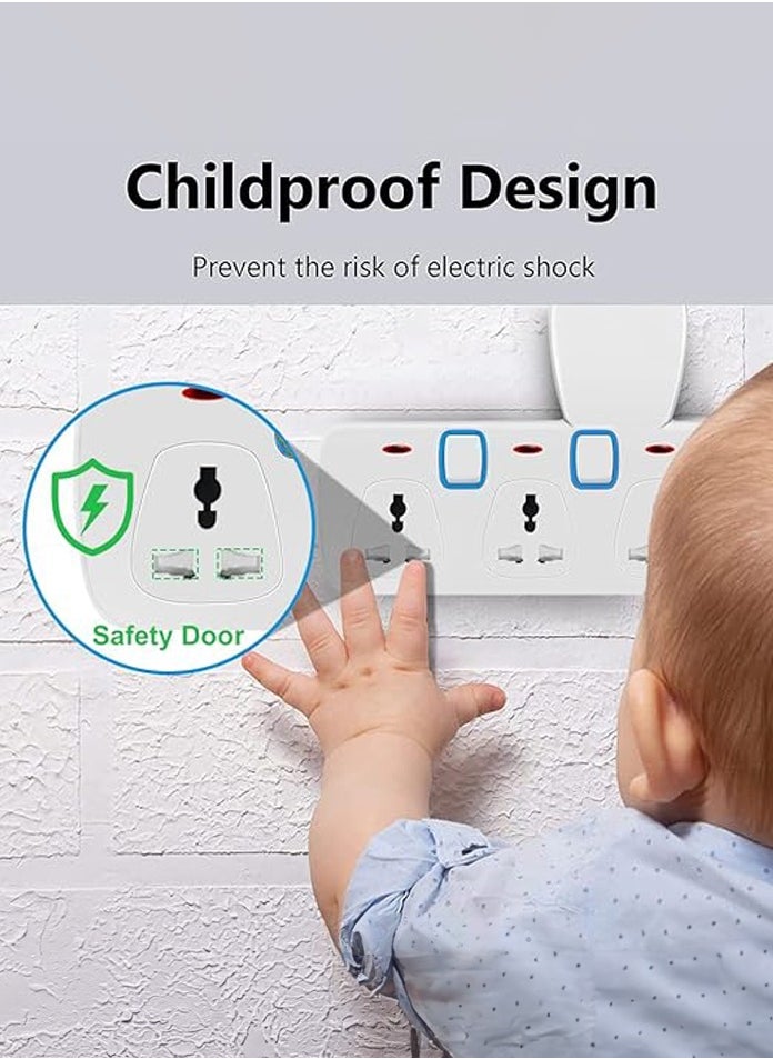 MODI - Multi Plug Power Extension Adapter 4 Way Universal Wall Socket UK 3 Pin Socket For Home Office And Kitchen - Image 1