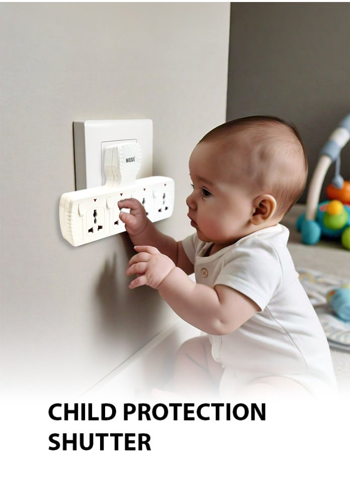 MODI - Multi Plug Power Extension Adapter 4 Way Universal Wall Socket UK 3 Pin Socket For Home Office And Kitchen - Image 1
