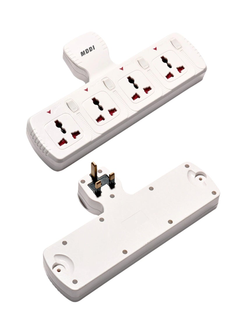 MODI - Multi Plug Power Extension Adapter 4 Way Universal Wall Socket UK 3 Pin Socket For Home Office And Kitchen - Image 1