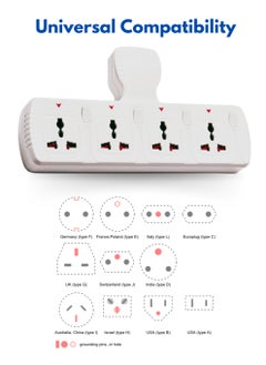 MODI Multi Plug Power Extension Adapter 4 Way Universal Wall Socket UK 3 Pin Socket For Home Office And Kitchen  - Image 2