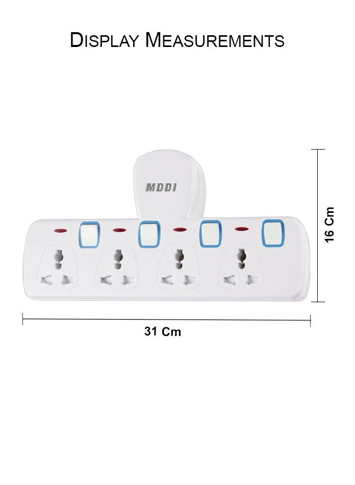 Multi Plug Power Extension Adapter 4 Way Universal Wall Uk 3 Pin Socket For Home Office And Kitchen 