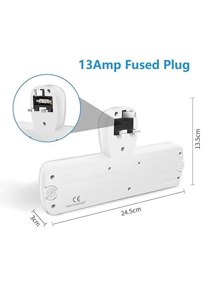 MODI - Multi Plug Power Extension Adapter 4 Way Universal Wall Socket UK 3 Pin Socket For Home Office And Kitchen - Image 1