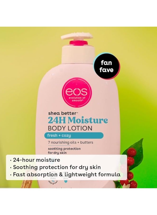 EOS Shea Better Body Lotion Fresh & Cozy, 24-Hour Moisture Skin Care, Lightweight & Non-Greasy, Made with Natural Shea, Vegan, 16 fl oz (473ml) - Image 2