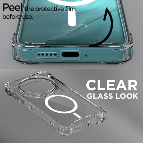 Pikkme Back Cover for Vivo T4 5G / iQoo Z10 5G Mag-Safe Shockproof PC + TPU Protective Case Magnetic Support Bumper Case (Transparent Mag-Safe) - Image 3
