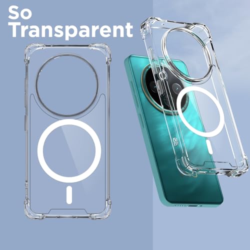 Pikkme Back Cover for Vivo T4 5G / iQoo Z10 5G Mag-Safe Shockproof PC + TPU Protective Case Magnetic Support Bumper Case (Transparent Mag-Safe) - Image 2