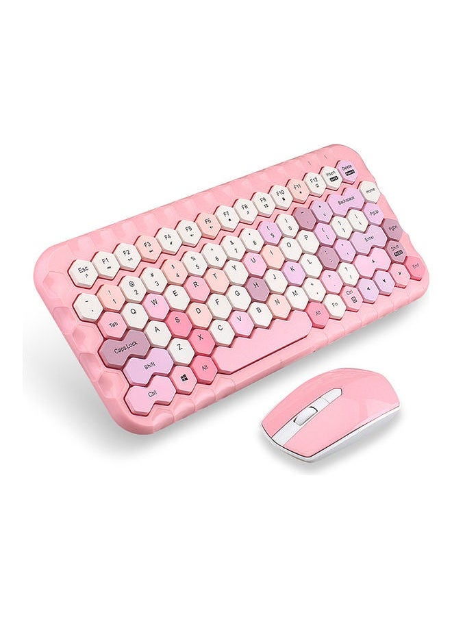 NIBEMINENT - Honey Wireless Keyboard Mouse Combo Pink - Image 1
