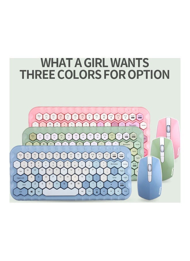 NIBEMINENT - Honey Wireless Keyboard Mouse Combo Pink - Image 1