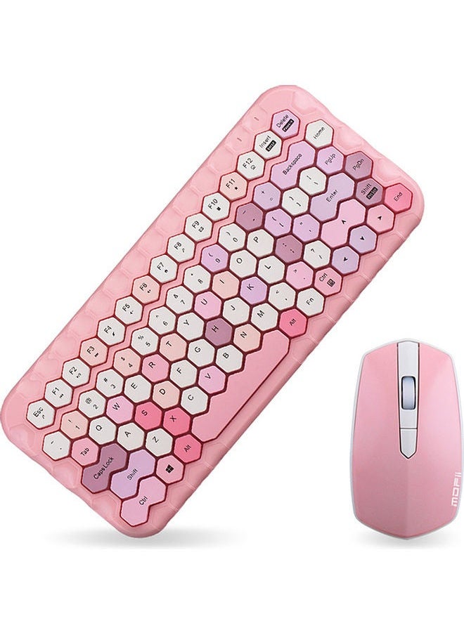 NIBEMINENT Honey Wireless Keyboard Mouse Combo Pink  - Image 4