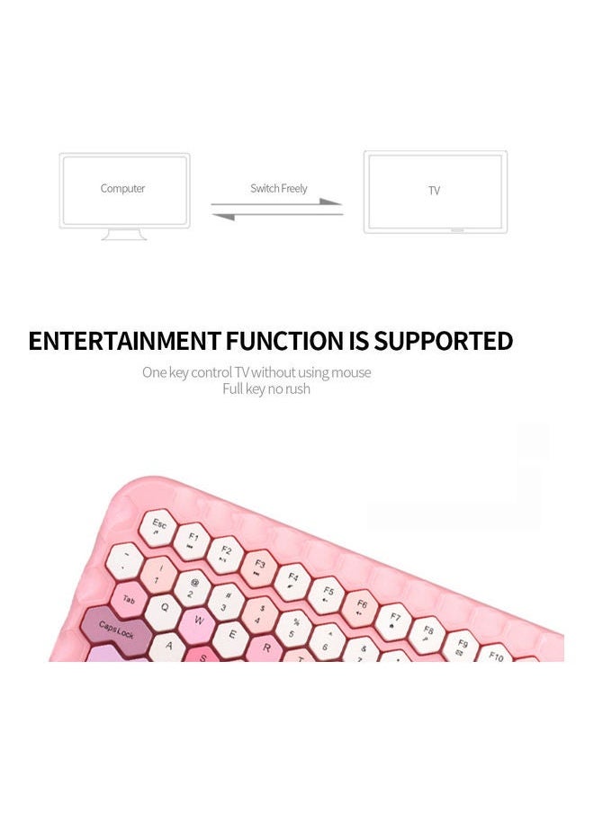 NIBEMINENT Honey Wireless Keyboard Mouse Combo Pink  - Image 5