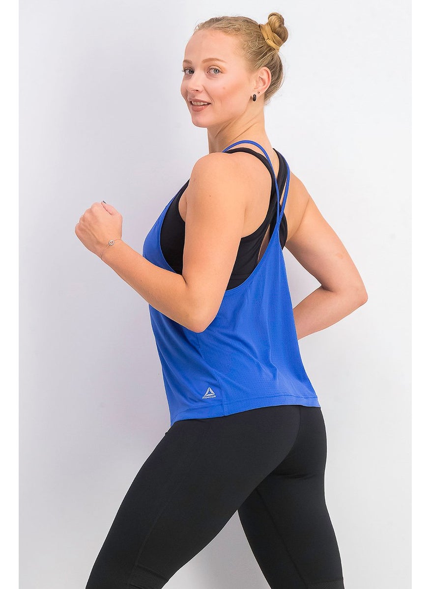 Reebok Women Workout Ready Tank Top, Crushed Cobalt  - Image 3