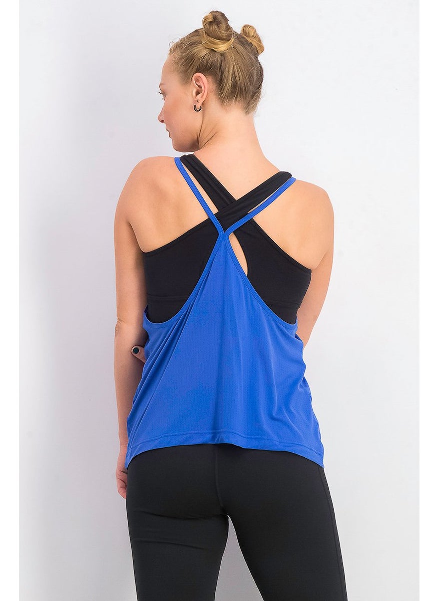 Reebok Women Workout Ready Tank Top, Crushed Cobalt  - Image 2