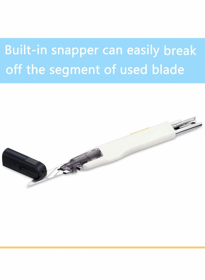 Utility Knife, Portable Box Cutter, Fine Point Arts and Crafts Blade for Precision Cutting, with 10 Pieces Art DIY White - Image 2