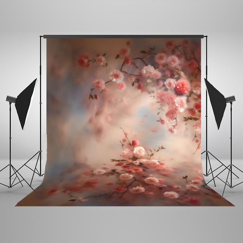 Mocsicka Abstract Floral Backdrop for Photography Retro Spring Watercolor Painting Floral Background Newborn Baby Shower Princess Girls Portrait Decoration Backdrop - Image 3