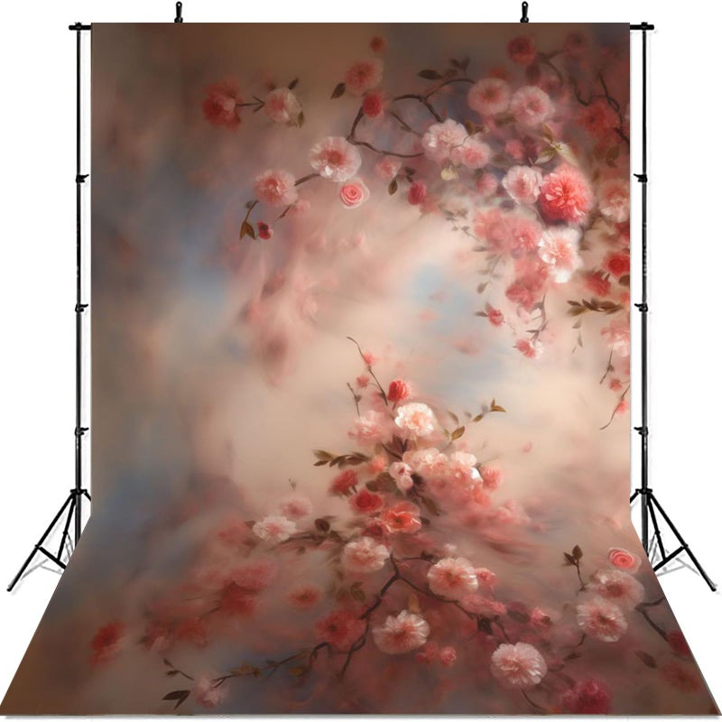 Mocsicka Abstract Floral Backdrop for Photography Retro Spring Watercolor Painting Floral Background Newborn Baby Shower Princess Girls Portrait Decoration Backdrop - Image 1