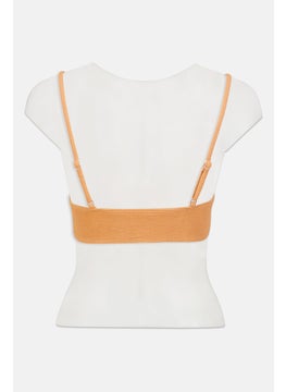 4th & Reckless Women Crinckle Non Padded Bikini Top, Tan  - Image 2