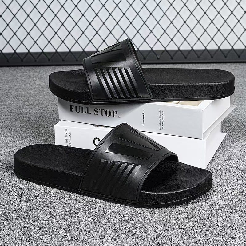 Slippers Men'S One-Line Home Non-Slip Fashion Wear-Resistant Thick-Soled Wear-Resistant Beach Slippers - Image 2