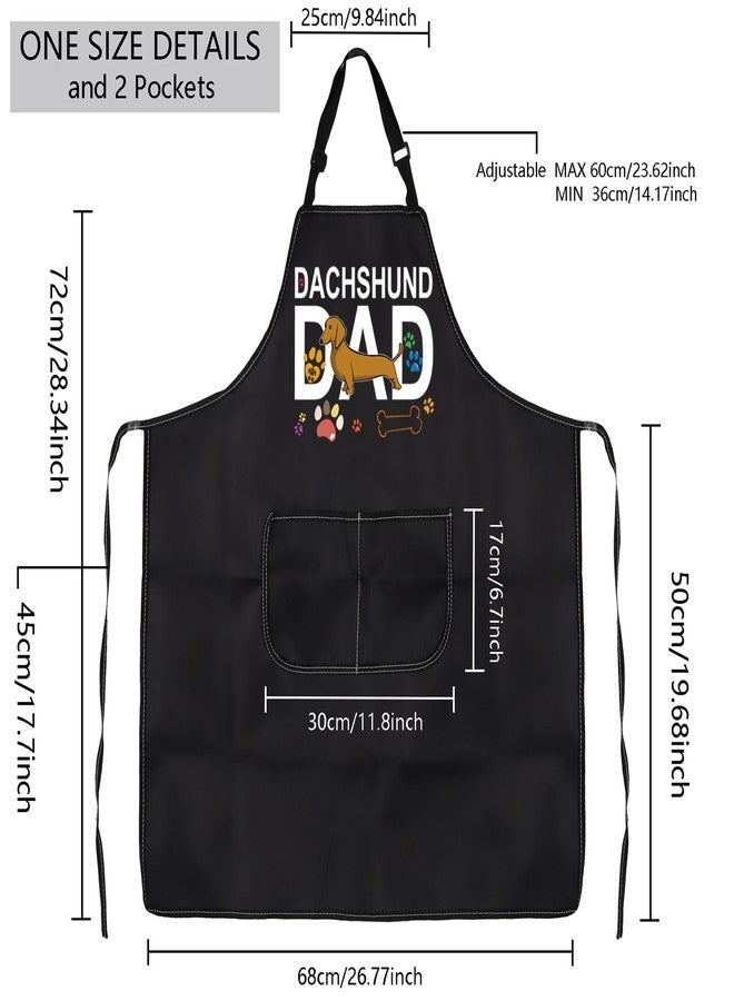 MBMSO Dachshund Aprons Dachshund Mama Dad Gift Dachshund Cooking Kitchen Apron Dachshund Gift for Dachshund Lover Dog Apron (Dachshund Dad Apron-b) - Image 2