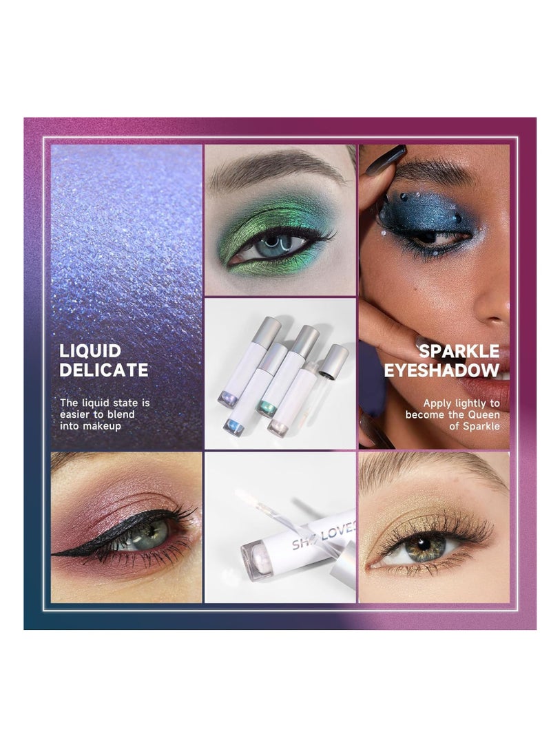2-Piece Glitter Eyeshadow Set - 'Margaret' Liquid Metallic Chameleon Sparkle, Inspired by Northern Lights, Long-Lasting  Waterproof - Image 3