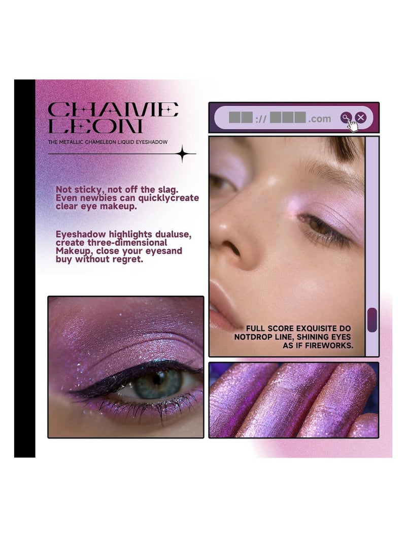 2-Piece Glitter Eyeshadow Set - 'Margaret' Liquid Metallic Chameleon Sparkle, Inspired by Northern Lights, Long-Lasting  Waterproof - Image 2
