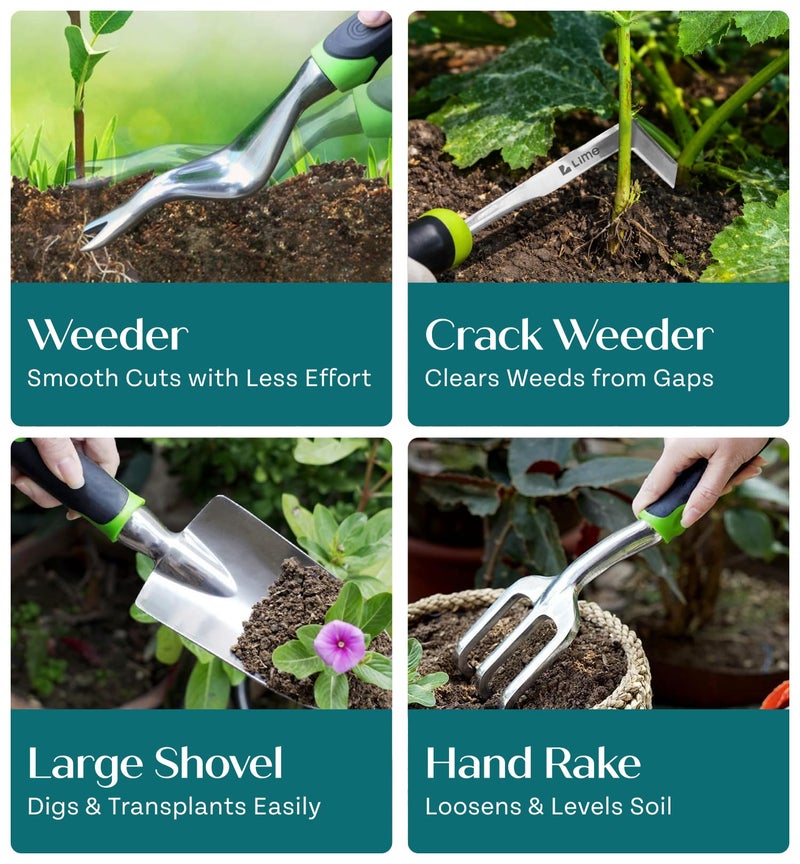 Craft911 Heavy Duty Garden Tools Floral Set - Rust Proof, Non-Slip, Durable Gardening Supplies - Ergonomic Hand Tools - Ideal Gardening Gifts for Women, Men Mom, Dad - Image 4