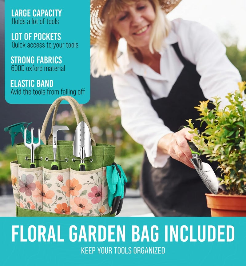 Craft911 Heavy Duty Garden Tools Floral Set - Rust Proof, Non-Slip, Durable Gardening Supplies - Ergonomic Hand Tools - Ideal Gardening Gifts for Women, Men Mom, Dad - Image 3