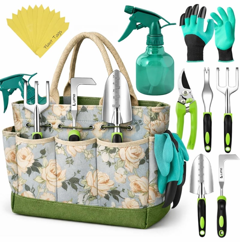 Craft911 Heavy Duty Garden Tools Floral Set - Rust Proof, Non-Slip, Durable Gardening Supplies - Ergonomic Hand Tools - Ideal Gardening Gifts for Women, Men Mom, Dad - Image 1