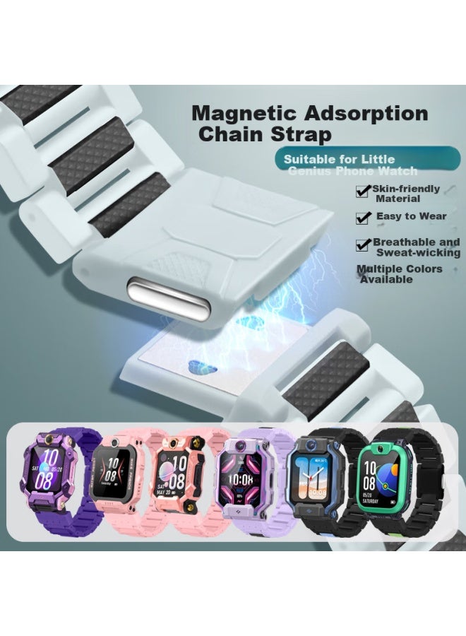 Xuanyi Magnetic Buckle Strap For Small Genius Watch Z10/z9/youth Edition/z8a Children's Phone Watch Strap Magnetic Buckle Z7s/z6p/z6/z3/d3/q2a/q1a/z6s Frosty White - Image 2