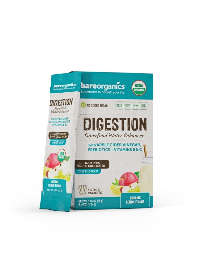 Bareorganics BareOrganics Digestion Superfood Drink Mix, Digestion Aid, Organic, 5 Sticks  - Image 1