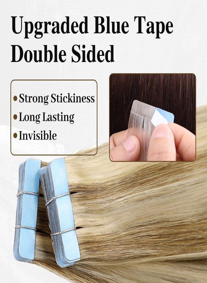 LADY MIRANDA 20 Inch Mixed Blonde Tape in Hair Extensions Human Hair 20PCS 50g Invisible Tape ins Human Hair Extensions Long Lasting Hair Extension Tape Easy to Install (Mixed Blonde) - Image 5