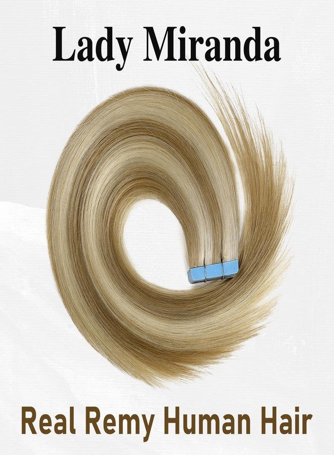 LADY MIRANDA 20 Inch Mixed Blonde Tape in Hair Extensions Human Hair 20PCS 50g Invisible Tape ins Human Hair Extensions Long Lasting Hair Extension Tape Easy to Install (Mixed Blonde) - Image 3