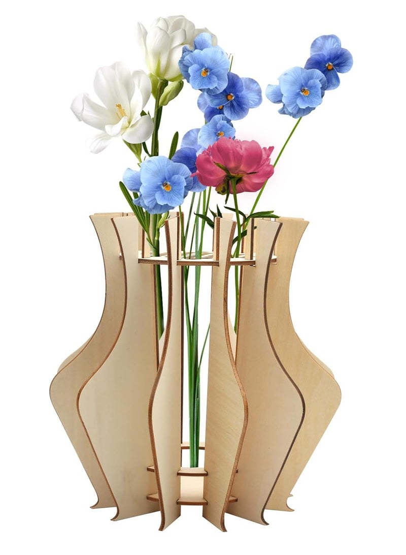 موثوقية التنبؤ مزهريات احجية خشبية، مزهرية احجية مصنوعة من الخشب، مزهرية احجية ثلاثية الابعاد للزهور، مزهرية بازل خشبية ثلاثية الابعاد، مجموعة هوايات خشبية للحرف اليدوية، مناسبة للمنزل والمكتب - Image 1