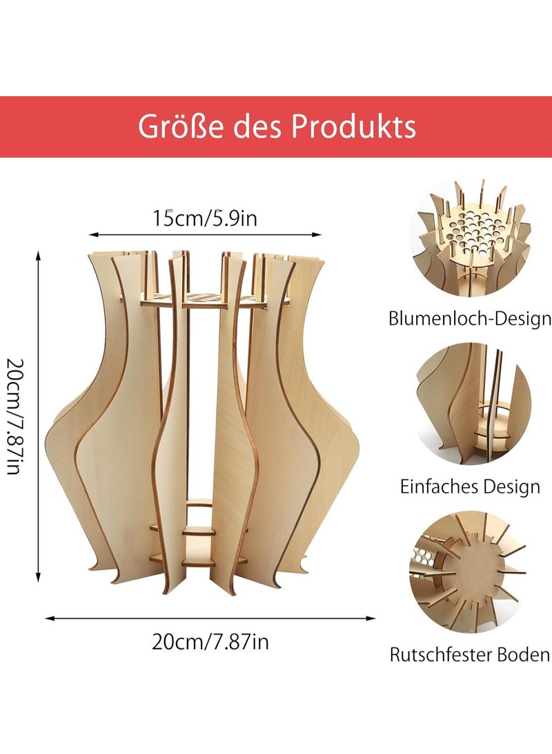 موثوقية التنبؤ مزهريات احجية خشبية، مزهرية احجية مصنوعة من الخشب، مزهرية احجية ثلاثية الابعاد للزهور، مزهرية بازل خشبية ثلاثية الابعاد، مجموعة هوايات خشبية للحرف اليدوية، مناسبة للمنزل والمكتب - Image 2