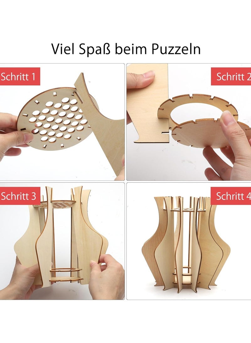 موثوقية التنبؤ مزهريات احجية خشبية، مزهرية احجية مصنوعة من الخشب، مزهرية احجية ثلاثية الابعاد للزهور، مزهرية بازل خشبية ثلاثية الابعاد، مجموعة هوايات خشبية للحرف اليدوية، مناسبة للمنزل والمكتب - Image 3