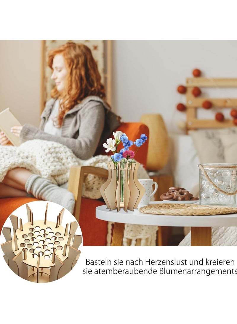 موثوقية التنبؤ مزهريات احجية خشبية، مزهرية احجية مصنوعة من الخشب، مزهرية احجية ثلاثية الابعاد للزهور، مزهرية بازل خشبية ثلاثية الابعاد، مجموعة هوايات خشبية للحرف اليدوية، مناسبة للمنزل والمكتب - Image 4