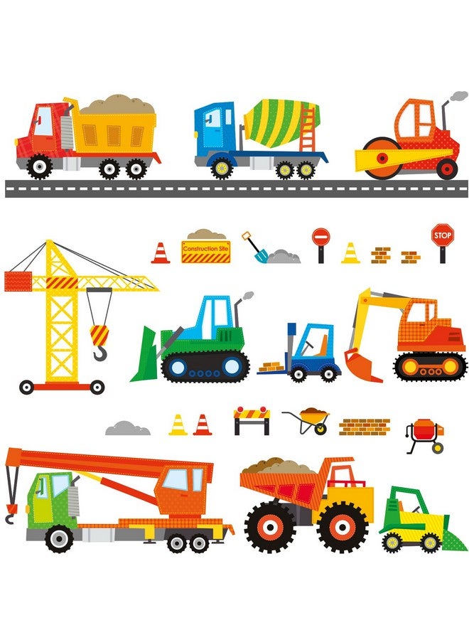 DECOWALL DS-8012 Construction Site Cars Island Kids Wall Stickers Wall Decals Peel and Stick Removable Wall Stickers for Kids Nursery Bedroom Living Room (Small) d?cor - Image 1