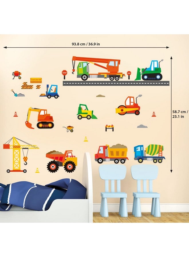 DECOWALL DS-8012 Construction Site Cars Island Kids Wall Stickers Wall Decals Peel and Stick Removable Wall Stickers for Kids Nursery Bedroom Living Room (Small) d?cor - Image 5