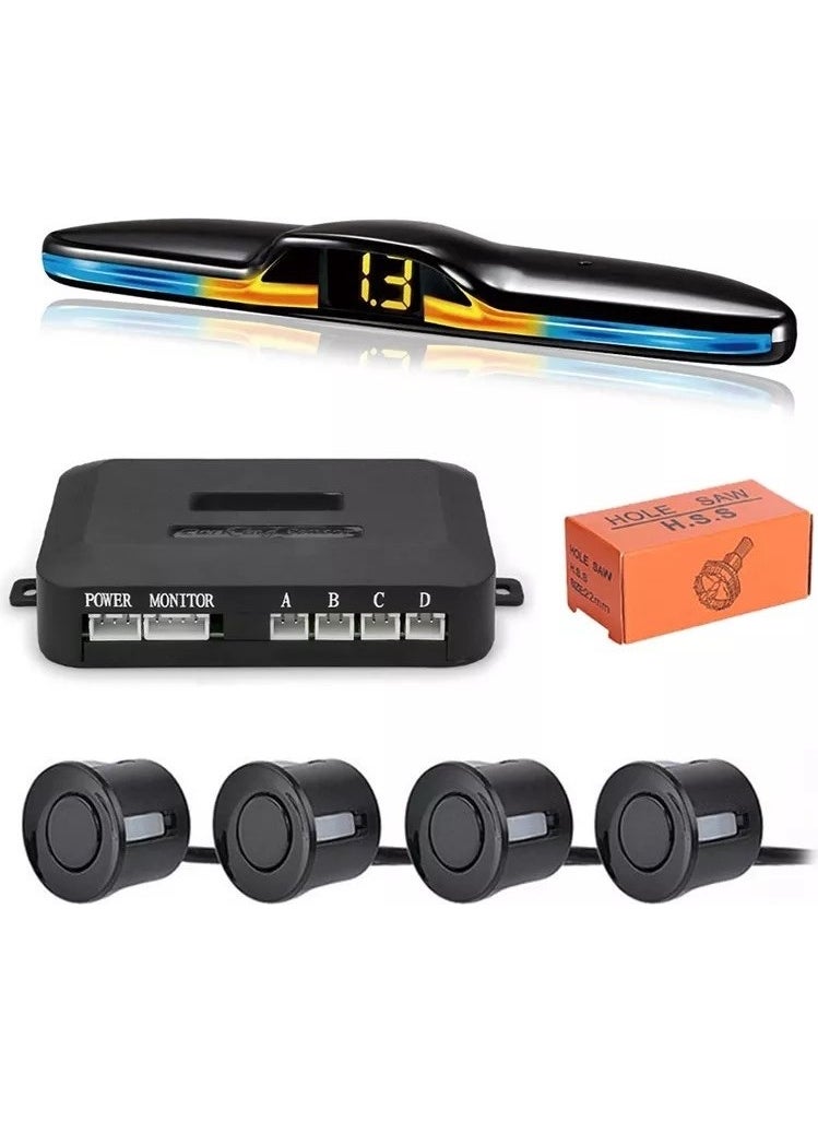 Techmaster Color Changing Screen Car Parking Sensor with Sound 22MM Black PS01  - Image 1