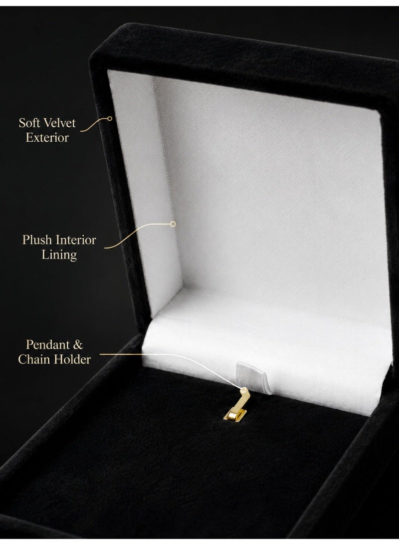 Velvet Gift Box for Pendants and Chains for Wedding and Engagement (Black) - Image 2