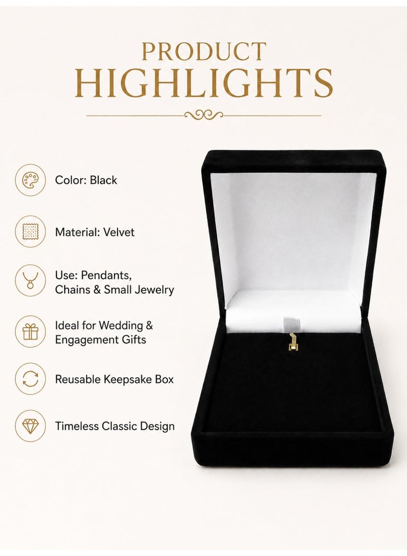Velvet Gift Box for Pendants and Chains for Wedding and Engagement (Black) - Image 5