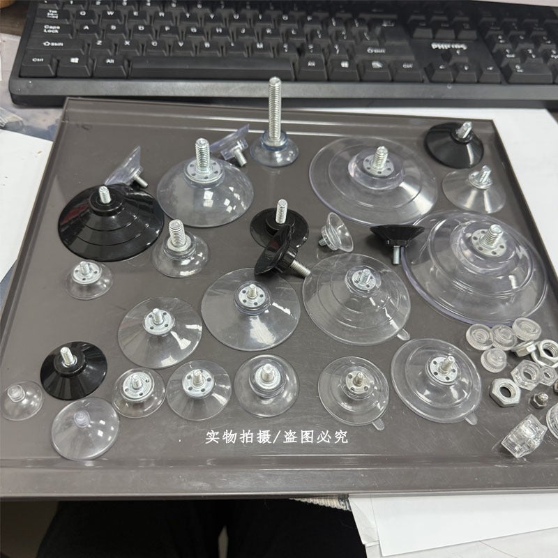 [] Transparent Suction Cup Wall Hook Wall Mounted Pvc Round Glass Suction Cup With Screw Screw - Image 3