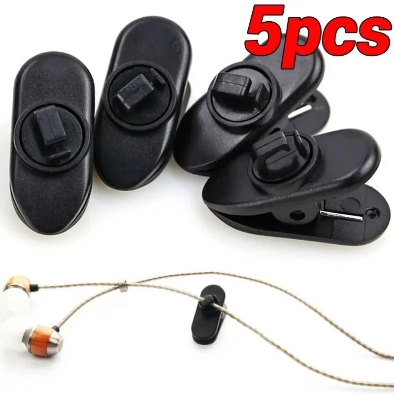 Universal Rotating Earphone Cable Clip Anti-Lost Wire Clamp for Wired Headphones (1/5 Pcs) - Image 1
