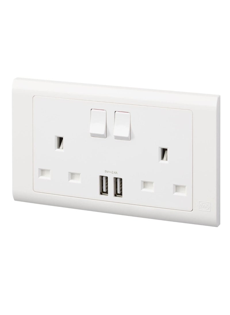 MK - 13A Double Socket With Usb Mk - Image 1