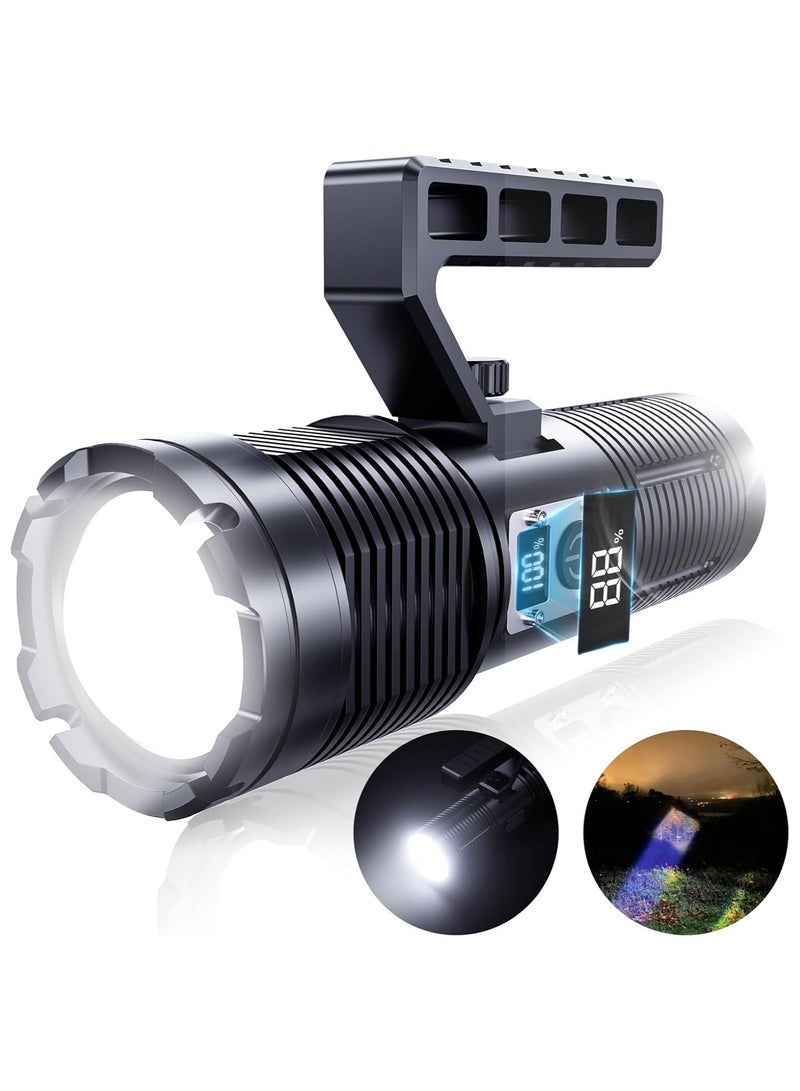 900,000LM Rechargeable Flashlight – Super Bright High Lumens Flashlight, Heavy Duty LED Torch with LCD Display, Zoomable Handheld Flashlight for Emergencies, Outdoor, and Tactical Use - Image 1