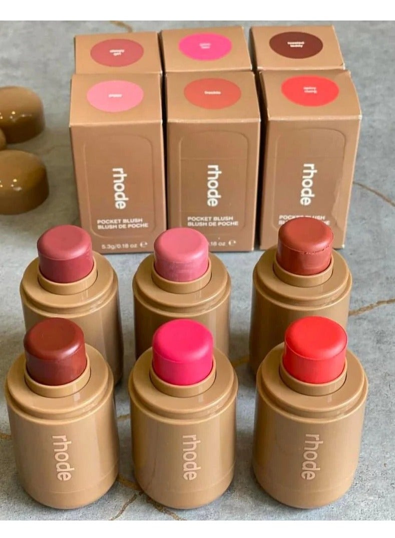 rhode RHODE 6-Piece Cream Blush Set for Buildable Color + Baby Blush, Cream Blush for Lips, Hydrating & Lasting Non-Sticky 0.18 oz. Color - Image 2