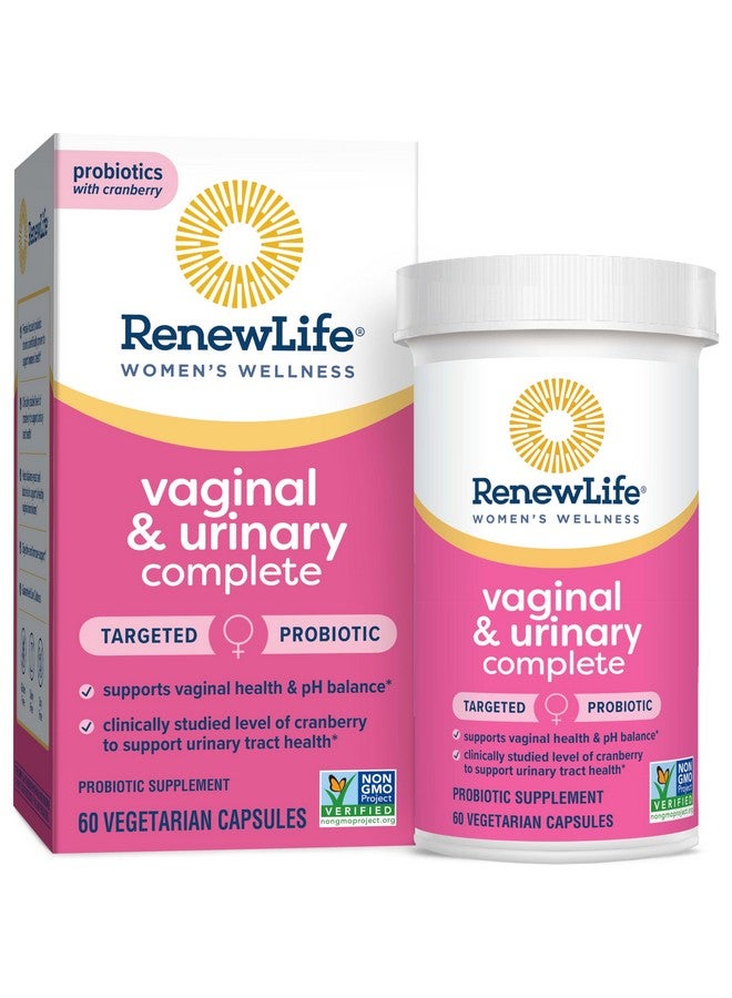 Renew Life مكمل بروبيوتيك وصحة النساء من رينيو لايف للمهبل والمسالك البولية، مكمل بروبيوتيك لتوازن الرقم الهيدروجيني للنساء، صحة الجهاز الهضمي، خالي من الألبان وفول الصويا والغلوتين، 3.5 مليار وحدة تشكيل مستعمرات 60 حبة - Image 1