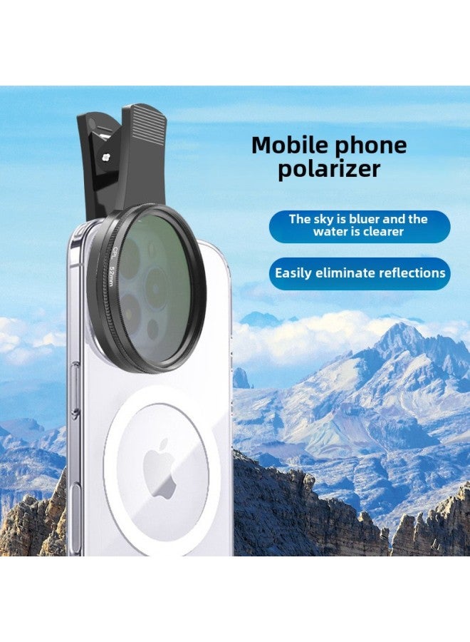 Mobile Phone Special Filter Cpl Polarizer Nd Subtractive Starlight Soft Light Suitable For Apple Huawei Xiaomi Filter Clip-Color:67mm Polarizer + Mobile Phone Clip + Storage Bag + Lens Cleaning Cloth  - Image 2