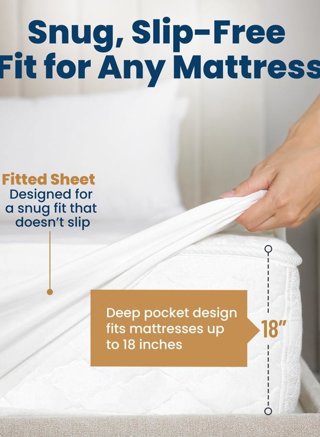 Everlasting Comfort Waterproof King Size Mattress Protector - 2 Pillow Protectors - Fitted Sheet Cover for Bed - Quiet Dual Layer Plastic Membrane Pad - Image 5
