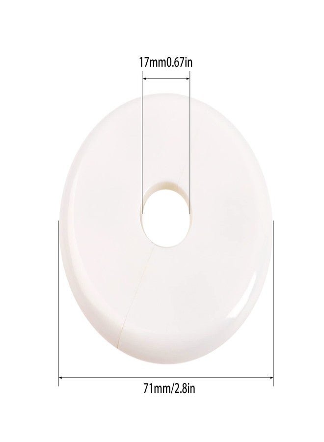 Rrina 4Pcs 0.67in/17mm White Plastic Wall Split Flange Round Escutcheon Plate Cover - Image 3