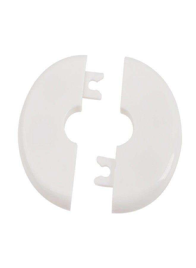 Rrina 4Pcs 0.67in/17mm White Plastic Wall Split Flange Round Escutcheon Plate Cover - Image 4